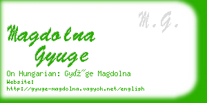 magdolna gyuge business card